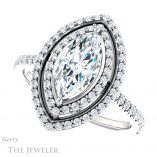 Marquise Cut Forever Brilliant Moissanite Engagement Ring #GTJ903-marquise-fb-w