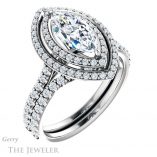 Marquise Cut Forever Brilliant Moissanite Engagement Ring #GTJ903-marquise-fb-w