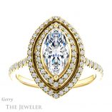 Marquise Cut Forever One Moissanite Engagement Ring #GTJ903-marquise-fb-y 1 Marquise Cut Forever Brilliant Moissanite Engagement Ring #GTJ903-marquise-fb-y