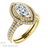 Marquise Cut Forever One Moissanite Engagement Ring #GTJ903-marquise-fb-y 6 Marquise Cut Forever Brilliant Moissanite Engagement Ring #GTJ903-marquise-fb-y