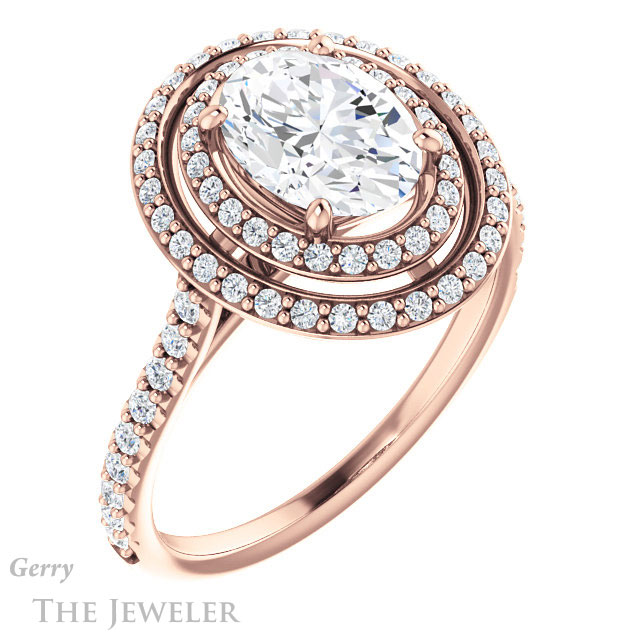 Oval Shaped Forever One Moissanite Engagement Ring #GTJ903-oval-fo-r