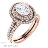 Oval Shaped Forever One Moissanite Engagement Ring #GTJ903-oval-fo-r