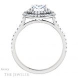 Oval Shaped Forever One Moissanite Engagement Ring #GTJ903-oval-fo-w