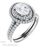 Oval Shaped Forever One Moissanite Engagement Ring #GTJ903-oval-fo-w