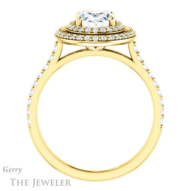 Oval Shaped Forever One Moissanite Engagement Ring #GTJ903-oval-fo-y