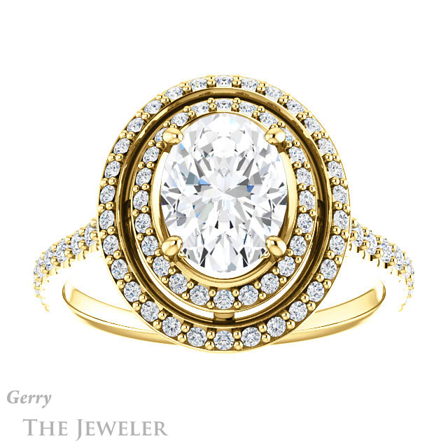 Oval Shaped Forever One Moissanite Engagement Ring #GTJ903-oval-fo-y