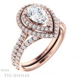Pear Shaped Forever Brilliant Moissanite Engagement Ring #GTJ903-pear-fb-r