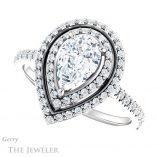 Pear Shaped Forever One Moissanite Engagement Ring #GTJ903-pear-fb-w 5 Pear Shaped Forever Brilliant Moissanite Engagement Ring #GTJ903-pear-fb-w