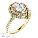 Pear Shaped Forever One Moissanite Engagement Ring #GTJ903-pear-fb-y 4 Pear Shaped Forever Brilliant Moissanite Engagement Ring #GTJ903-pear-fb-y