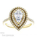 Pear Shaped Forever One Moissanite Engagement Ring #GTJ903-pear-fb-y 1 Pear Shaped Forever Brilliant Moissanite Engagement Ring #GTJ903-pear-fb-y