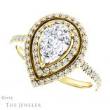Pear Shaped Forever One Moissanite Engagement Ring #GTJ903-pear-fb-y 5 Pear Shaped Forever Brilliant Moissanite Engagement Ring #GTJ903-pear-fb-y