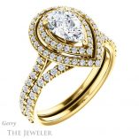 Pear Shaped Forever One Moissanite Engagement Ring #GTJ903-pear-fb-y 6 Pear Shaped Forever Brilliant Moissanite Engagement Ring #GTJ903-pear-fb-y