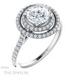 Round Cut Forever One Moissanite Engagement Ring #GTJ903-round-fo-w 4 Round Cut Forever One Moissanite Engagement Ring #GTJ903-round-fo-w