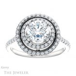 Round Cut Forever One Moissanite Engagement Ring #GTJ903-round-fo-w 1 Round Cut Forever One Moissanite Engagement Ring #GTJ903-round-fo-w
