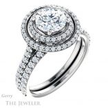 Round Cut Forever One Moissanite Engagement Ring #GTJ903-round-fo-w 6 Round Cut Forever One Moissanite Engagement Ring #GTJ903-round-fo-w