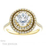 Round Cut Forever One Moissanite Engagement Ring #GTJ903-round-fo-y