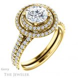 Round Cut Forever One Moissanite Engagement Ring #GTJ903-round-fo-y