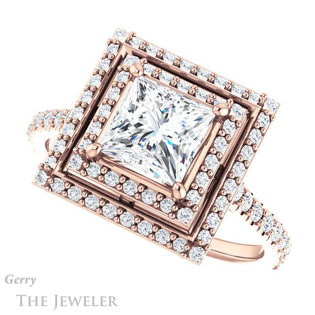 Princess Cut Forever One Moissanite Engagement Ring #GTJ903-square-fo-r 5 Princess Cut Forever One Moissanite Engagement Ring #GTJ903-square-fo-r