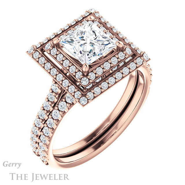 Princess Cut Forever One Moissanite Engagement Ring #GTJ903-square-fo-r 6 Princess Cut Forever One Moissanite Engagement Ring #GTJ903-square-fo-r