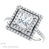 Princess Cut Forever One Moissanite Engagement Ring #GTJ903-square-fo-w 5 Princess Cut Forever One Moissanite Engagement Ring #GTJ903-square-fo-w