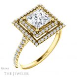 Princess Cut Forever One Moissanite Engagement Ring #GTJ903-square-fo-y