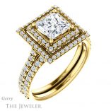 Princess Cut Forever One Moissanite Engagement Ring #GTJ903-square-fo-y
