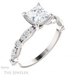 Cushion Cut Forever One Moissanite Engagement Ring #GTJ904-cushion-fo-r