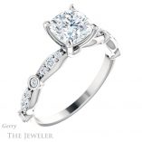 Cushion Cut Forever One Moissanite Engagement Ring #GTJ904-cushion-fo-w