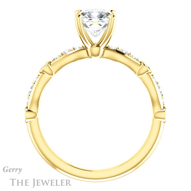 Cushion Cut Forever One Moissanite Engagement Ring #GTJ904-cushion-fo-y