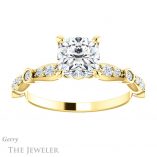 Cushion Cut Forever One Moissanite Engagement Ring #GTJ904-cushion-fo-y