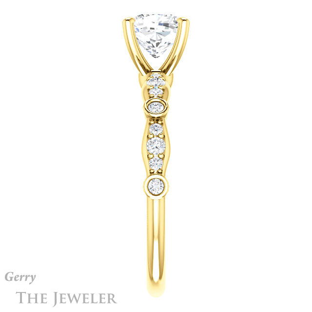 Cushion Cut Forever One Moissanite Engagement Ring #GTJ904-cushion-fo-y