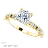 Cushion Cut Forever One Moissanite Engagement Ring #GTJ904-cushion-fo-y