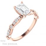 Emerald Cut Forever Brilliant Moissanite Engagement Ring #GTJ904-emerald-fb-r