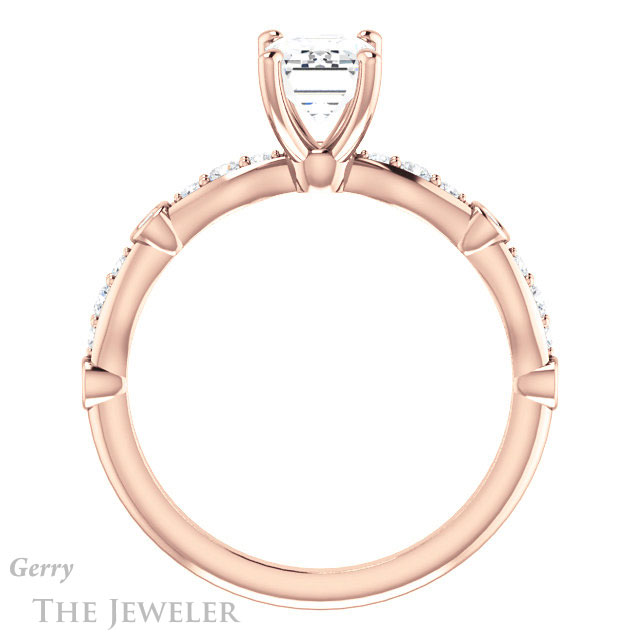 Emerald Cut Forever Brilliant Moissanite Engagement Ring #GTJ904-emerald-fb-r
