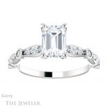 Emerald Cut Forever Brilliant Moissanite Engagement Ring #GTJ904-emerald-fb-w