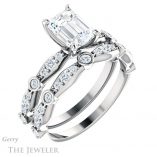 Emerald Cut Forever Brilliant Moissanite Engagement Ring #GTJ904-emerald-fb-w