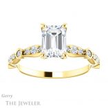 Emerald Cut Forever Brilliant Moissanite Engagement Ring #GTJ904-emerald-fb-y