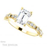 Emerald Cut Forever Brilliant Moissanite Engagement Ring #GTJ904-emerald-fb-y