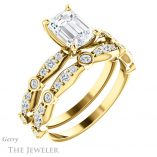 Emerald Cut Forever Brilliant Moissanite Engagement Ring #GTJ904-emerald-fb-y
