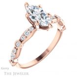 Marquise Cut Forever One Moissanite Engagement Ring #GTJ904-marquise-fb-r 4 Marquise Cut Forever Brilliant Moissanite Engagement Ring #GTJ904-marquise-fb-r