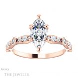 Marquise Cut Forever One Moissanite Engagement Ring #GTJ904-marquise-fb-r 1 Marquise Cut Forever Brilliant Moissanite Engagement Ring #GTJ904-marquise-fb-r