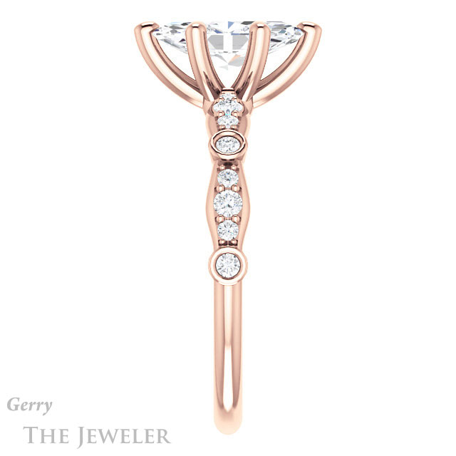 Marquise Cut Forever One Moissanite Engagement Ring #GTJ904-marquise-fb-r 3 Marquise Cut Forever Brilliant Moissanite Engagement Ring #GTJ904-marquise-fb-r