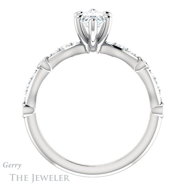 Marquise Cut Forever Brilliant Moissanite Engagement Ring #GTJ904-marquise-fb-w