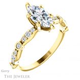 Marquise Cut Forever Brilliant Moissanite Engagement Ring #GTJ904-marquise-fb-y