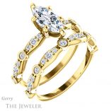 Marquise Cut Forever Brilliant Moissanite Engagement Ring #GTJ904-marquise-fb-y