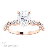 Oval Shaped Forever One Moissanite Engagement Ring #GTJ904-oval-fo-r