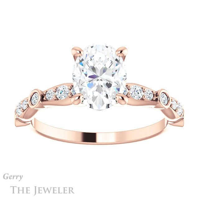 Oval Shaped Forever One Moissanite Engagement Ring #GTJ904-oval-fo-r