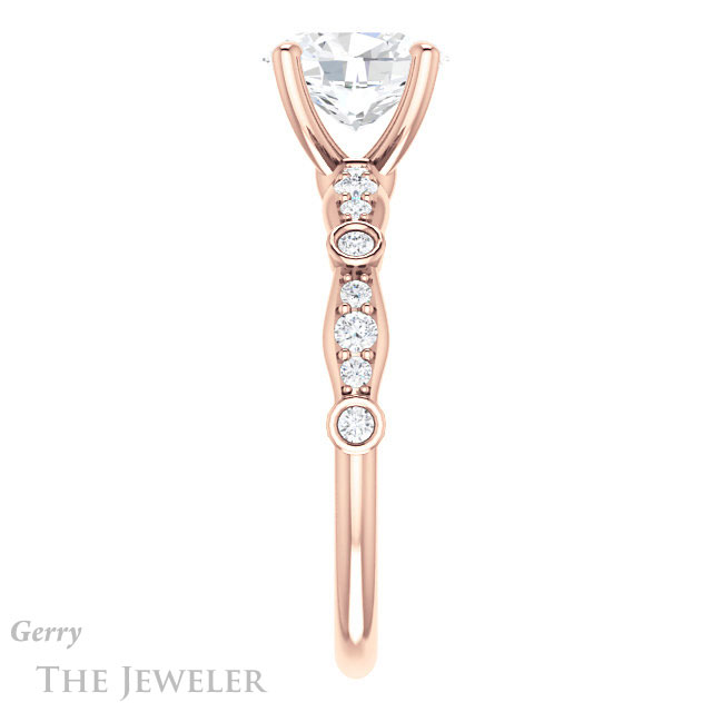 Oval Shaped Forever One Moissanite Engagement Ring #GTJ904-oval-fo-r