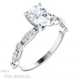 Oval Shaped Forever One Moissanite Engagement Ring #GTJ904-oval-fo-w