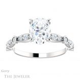 Oval Shaped Forever One Moissanite Engagement Ring #GTJ904-oval-fo-w